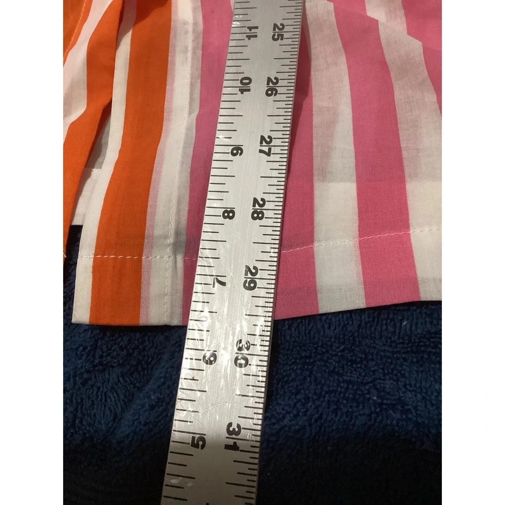 Beach Riot NWOT Pink Orange Striped Oversized Button Down Shirt Cover Up S/M